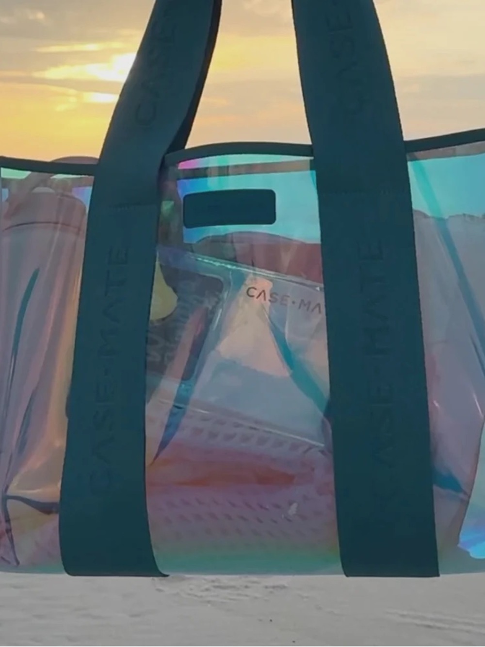 CASE-MATE  Emerald Blue Iridescent Holographic Jelly Tote - Picture 2 of 6